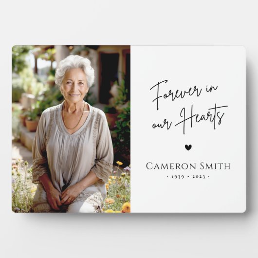 永遠に私たちのハート記念写真のモダンスクリプト フォトプラーク (正面)