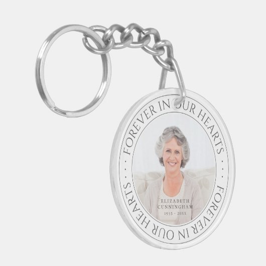 永遠に私たちのハート記念写真エレガント キーホルダー (正面左)