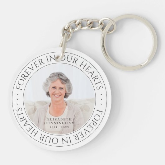永遠に私たちのハート記念写真エレガント キーホルダー (裏面)