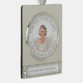 永遠に私たちのハート記念写真エレガント シルバープレートバナーオーナメント (右)