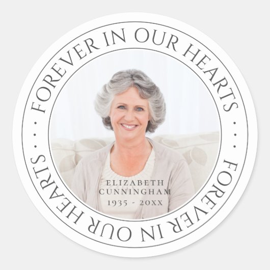 永遠に私たちのハート記念写真エレガント ラウンドシール (正面)