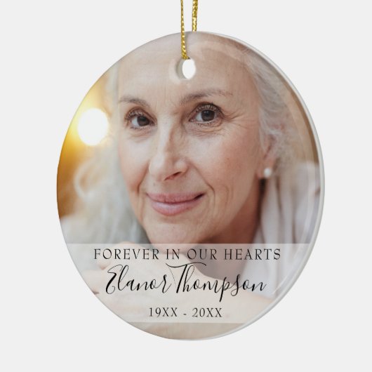 永遠に私たちのハート記念写真クリスマス セラミックオーナメント (左)