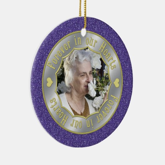 永遠に私たちのハート記念写真クリスマス セラミックオーナメント (右)