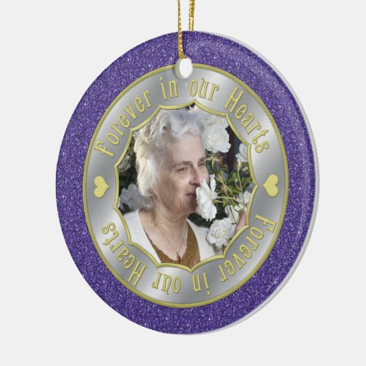 永遠に私たちのハート記念写真クリスマス セラミックオーナメント (左)