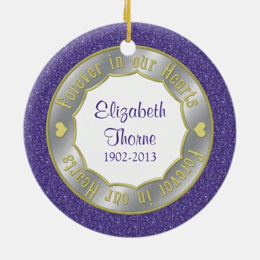 永遠に私たちのハート記念写真クリスマス セラミックオーナメント (裏面)