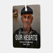 永遠に私たちのハート記念写真クリスマス メタルオーナメント (正面左)