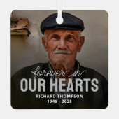 永遠に私たちのハート記念写真クリスマス メタルオーナメント (裏面)