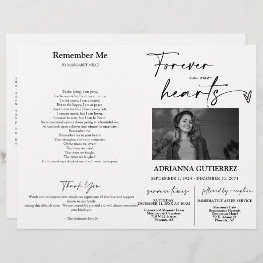 永遠に私たちのハート記念写真プログラム (正面/裏面)