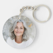 永遠に私たちのハート記念写真モダン白 キーホルダー (裏面)