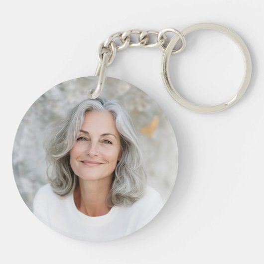 永遠に私たちのハート記念写真モダン白 キーホルダー (裏面)