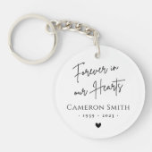 永遠に私たちのハート記念写真モダン白 キーホルダー (正面)