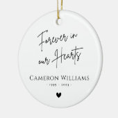 永遠に私たちのハート記念写真モダン白 セラミックオーナメント (左)