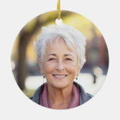 永遠に私たちのハート記念写真モダン白 セラミックオーナメント (裏面)