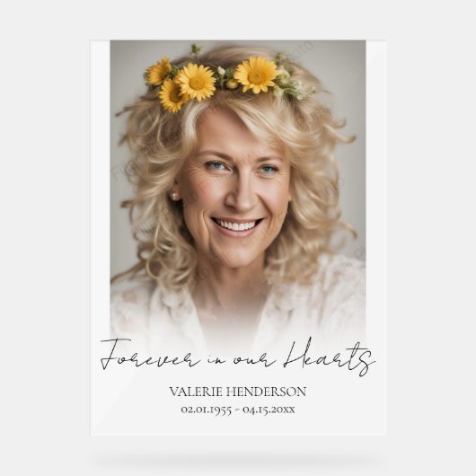 永遠に私たちのハート記念写真 アクリルサイン (正面)