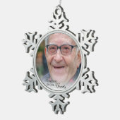 永遠に私たちのハート記念写真 スノーフレークピューターオーナメント (右)