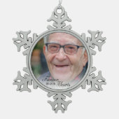 永遠に私たちのハート記念写真 スノーフレークピューターオーナメント (正面)