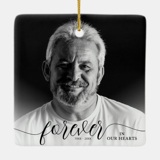 永遠に私たちのハート記念写真 セラミックオーナメント (裏面)