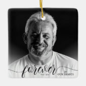 永遠に私たちのハート記念写真 セラミックオーナメント (正面)