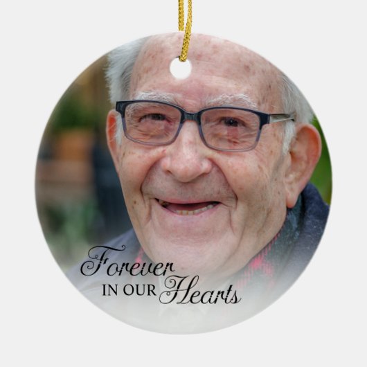 永遠に私たちのハート記念写真 セラミックオーナメント (正面)