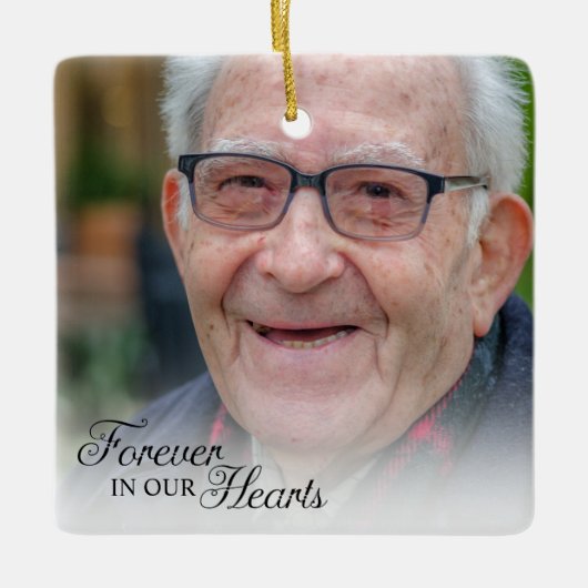 永遠に私たちのハート記念写真 セラミックオーナメント (正面)