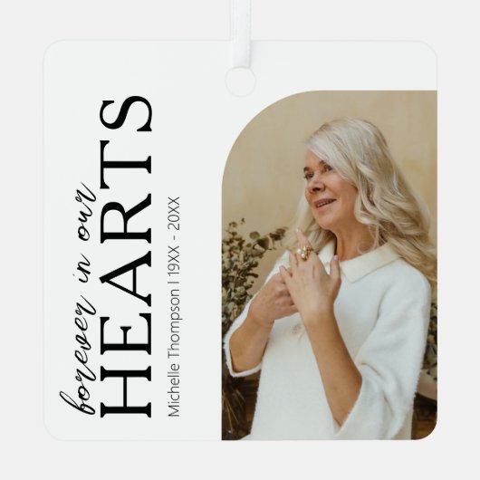 永遠に私たちのハート記念写真 メタルオーナメント (裏面)