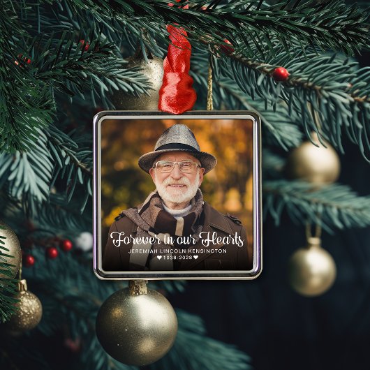 永遠に私たちのハート記念写真 メタルオーナメント
