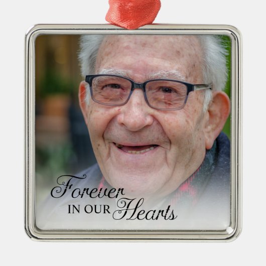 永遠に私たちのハート記念写真 メタルオーナメント (正面)