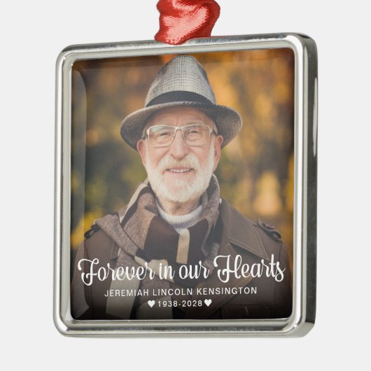 永遠に私たちのハート記念写真 メタルオーナメント (左)