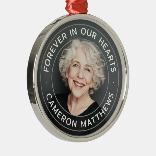 永遠に私たちのハート記念完全な写真 メタルオーナメント (右)