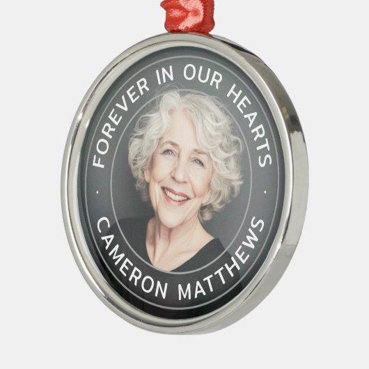 永遠に私たちのハート記念完全な写真 メタルオーナメント (左)