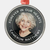 永遠に私たちのハート記念完全な写真 メタルオーナメント (正面)