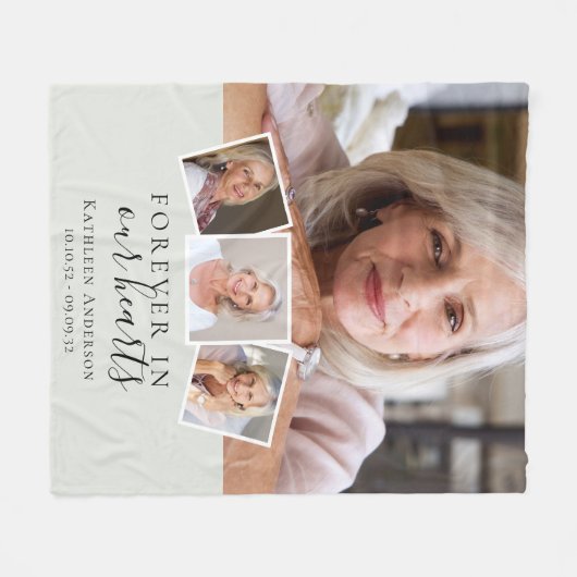 永遠に私たちのハート記念記念の記念品 フリースブランケット (正面(横))