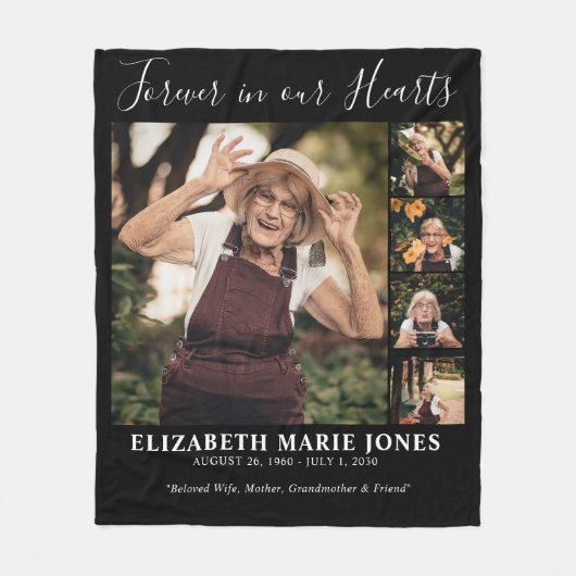 永遠に私たちのハート詩の献上品の写真記念 フリースブランケット (正面)