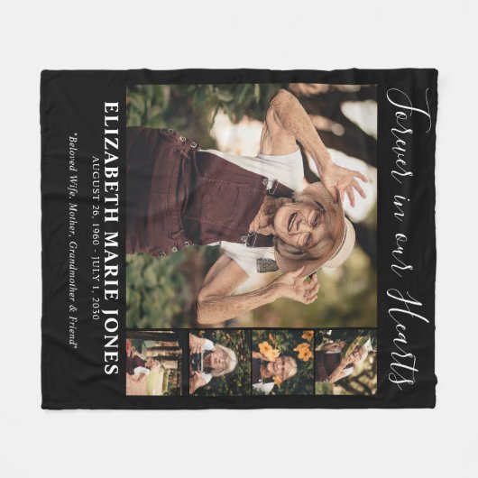 永遠に私たちのハート詩の献上品の写真記念 フリースブランケット (正面(横))