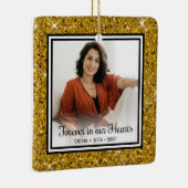 永遠に私たちのハート金ゴールドグリッターメモリアル セラミックオーナメント (右)