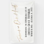 永遠に私たちのハート金ゴールド手書きタイポグラフィ 横断幕 (縦)