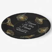 永遠に私たちのハート金ゴールド花葬儀 ペーパープレート (アングル)