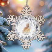 永遠に私たちのハート銀箔フォトメモリアル スノーフレークピューターオーナメント