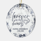 永遠に私たちのハート銀箔フォトメモリアル セラミックオーナメント (左)