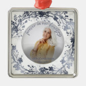 永遠に私たちのハート銀箔フォトメモリアル メタルオーナメント (正面)