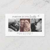 永遠に私たちのハート3写真葬儀祈りの言葉カード 名刺 (正面)