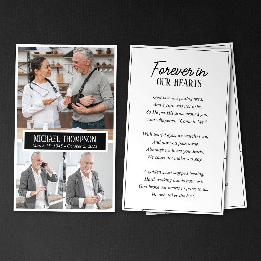 永遠に私たちのハート3写真記念祈りの言葉カード