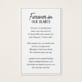 永遠に私たちのハート3写真記念祈りの言葉カード (裏面)