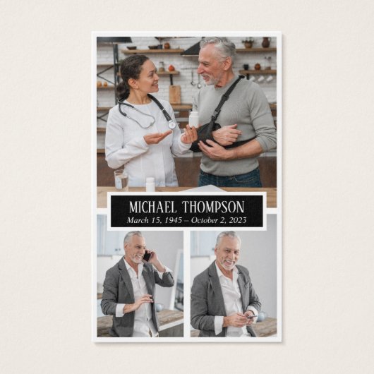 永遠に私たちのハート3写真記念祈りの言葉カード (正面)