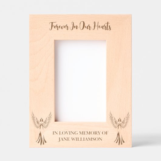 永遠に私たちのハート | ガーディアンエンジェル6x4 レーザー彫刻フレーム (正面)