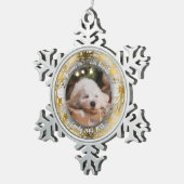永遠に私たちのハート | フォトペット記念リース スノーフレークピューターオーナメント (右)