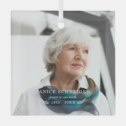 永遠に私たちのハート |フォトメモリアル ガラスオーナメント (正面)