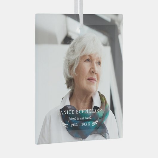永遠に私たちのハート |フォトメモリアル ガラスオーナメント (正面右)
