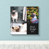 永遠に私たちのハート |ペット記念写真コラージュ キャンバスプリント (インサイチュ (ウッドフロア))