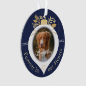 永遠に私たちのハート | ホリデーペット記念写真 オーナメント (正面)